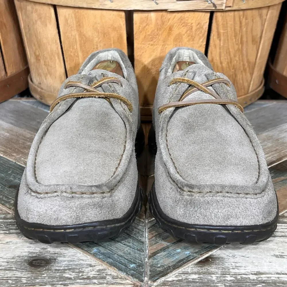 Born Handcrafted 2-Eye Tan Sand Suede Lace-Up Moc Toe Comfort Oxfords Mens 9.5